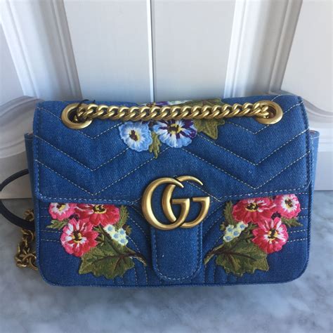 gucci bag blue trim|gucci bag blue flowers.